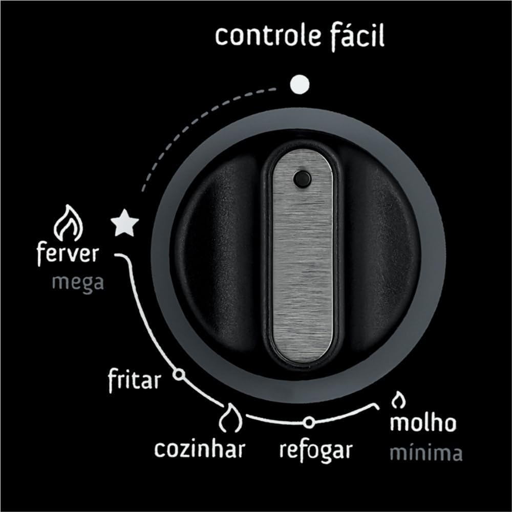 Controle fácil cooktop Consul com níveis indicados de chama para cozinhar e fritar