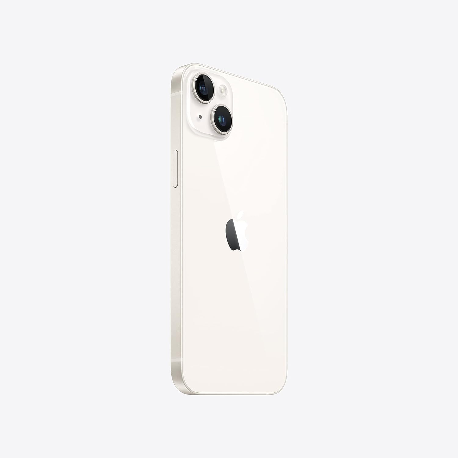 Apple iPhone 14 Plus branco vista traseira em ângulo