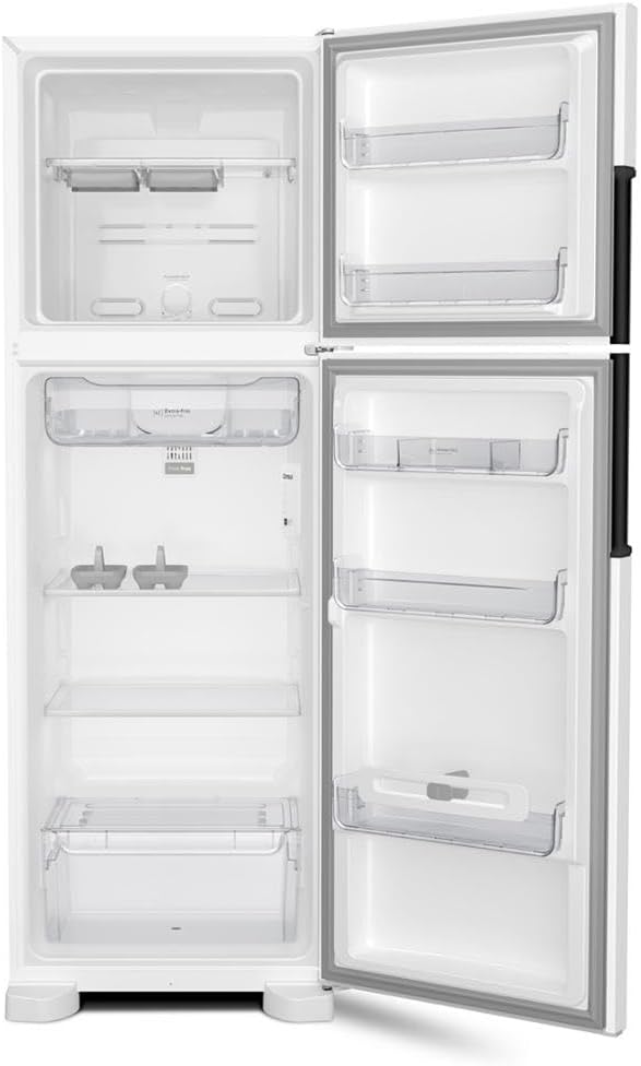 Geladeira Consul Frost Free Duplex 386 litros aberta mostrando interior
