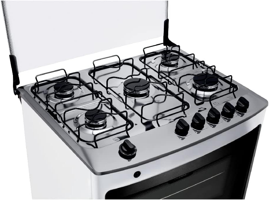 Mesa do fogão Consul 5 bocas inox com tampo vidro e acendimento automático
