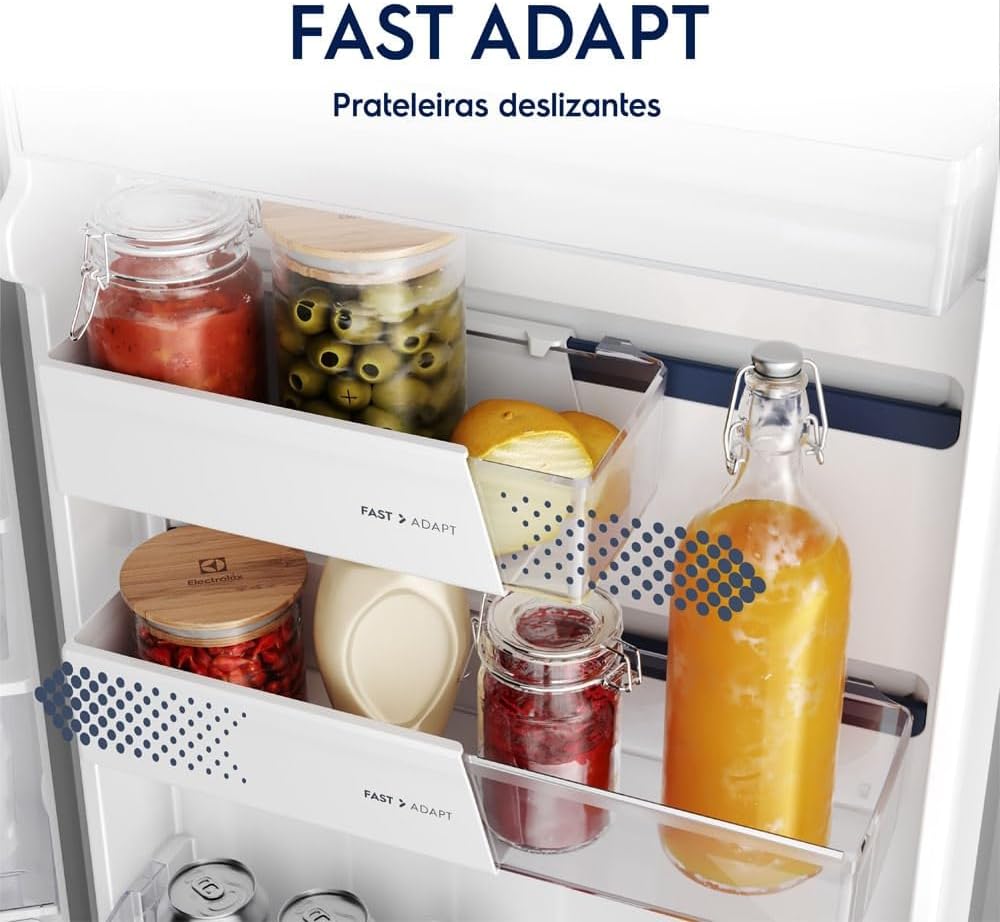 Prateleiras deslizantes Fast Adapt da Geladeira Electrolux Frost Free Inverter 390L