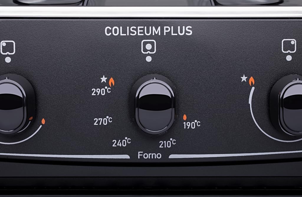 Painel de controle com botões e temperaturas do forno fogão Atlas Coliseum Plus
