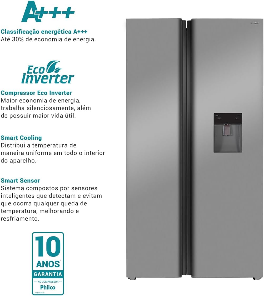 Refrigerador Philco PRF504ID e descrição dos recursos de eficiência energética e tecnologia Eco Inverter