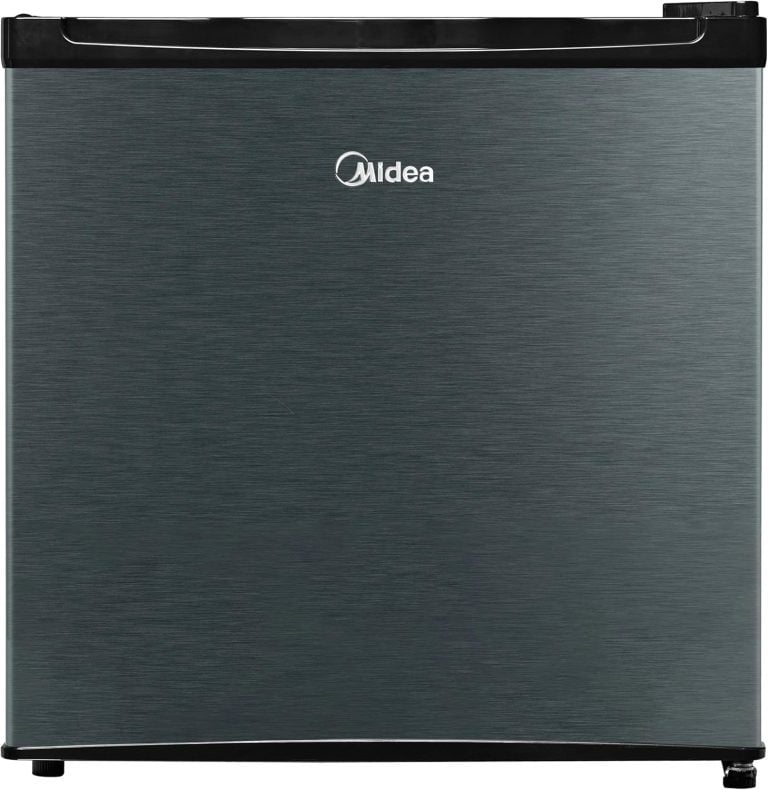 Frigobar Midea 45L inox escovado compacto frontal cinza escuro