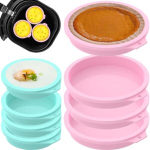 8 peças de molde de ovo de silicone para fritadeira a ar, copo de silicone para caldeira de ovos, copos antiaderentes, resistentes à temperatura, copo para escalfar, multifuncional, micro-ondas, fogão