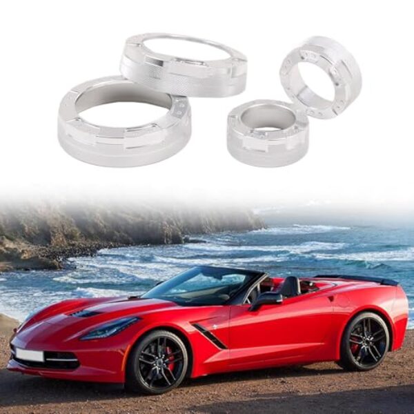 Acabamento do anel da tampa do botão de volume do ar condicionado para carro, compatível com Chevy Corvette C7 2014-2019 Tampa do botão de controle de volume do interruptor de ar condicionado