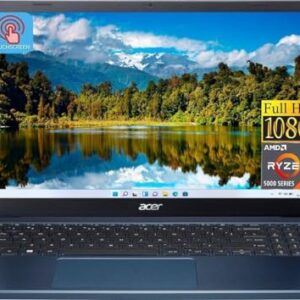 acer Laptop Aspire 3 39.6 cm Full HD IPS Touch Display | AMD Ryzen 5 7520U (Beat i7-1165G7) | 8GB RAM DDR5 | SSD 512GB | AMD Radeon Graphics | Windows 11 Home | Pacote com hub USB 3.0, azul