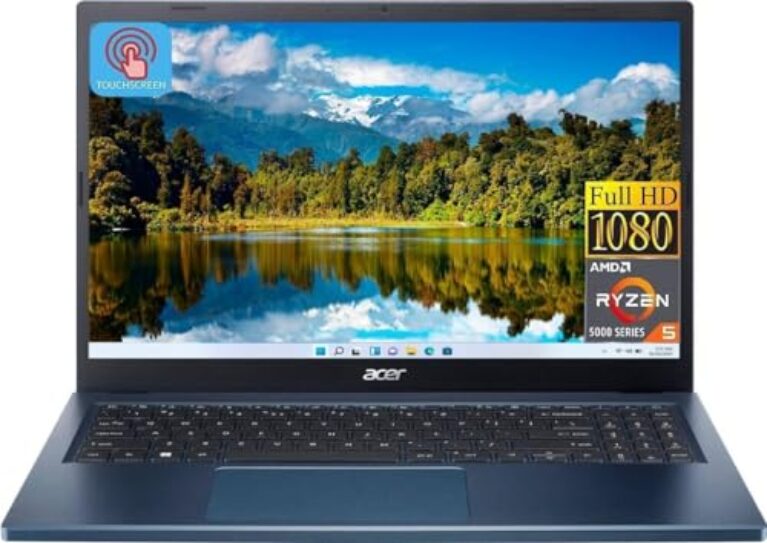 acer Laptop Aspire 3 39.6 cm Full HD IPS Touch Display | AMD Ryzen 5 7520U (Beat i7-1165G7) | 8GB RAM DDR5 | SSD 512GB | AMD Radeon Graphics | Windows 11 Home | Pacote com hub USB 3.0, azul