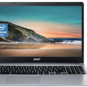 Acer Notebook Chromebook 2023 com luz fina, tela HD de 15,6 polegadas, Intel Celeron N4020 de núcleo duplo (até 2,80 GHz), 4 GB de RAM, 64 GB de eMMC, webcam, WiFi, bateria longa, Chrome OS +