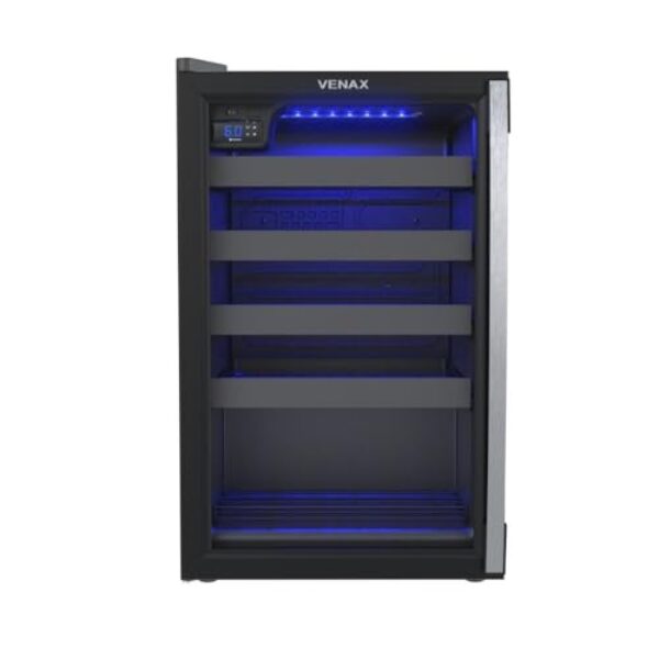 Adega Piubella 100L - 24 Garrafas - Preto Fosco - Venax - 127v - Porta Invertida