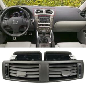 APESER Painel de painel de ventilação central compatível com Lexus IS250 IS350 IS F 2006-2008, tomada de ar condicionado de painel com rodas manuais, substitui para 55670-53010 5567053010 (preto), 1