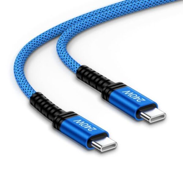 Cabo USB C de 3 m de comprimento de carregamento rápido para iPhone 17 Air 17 Pro 17 Pro Max 16 Plus 16E 15 Pro, cabo USBC para USBC de 240 W Adnroid para celular para Samsung Galaxy S25 Ultra S24 FE