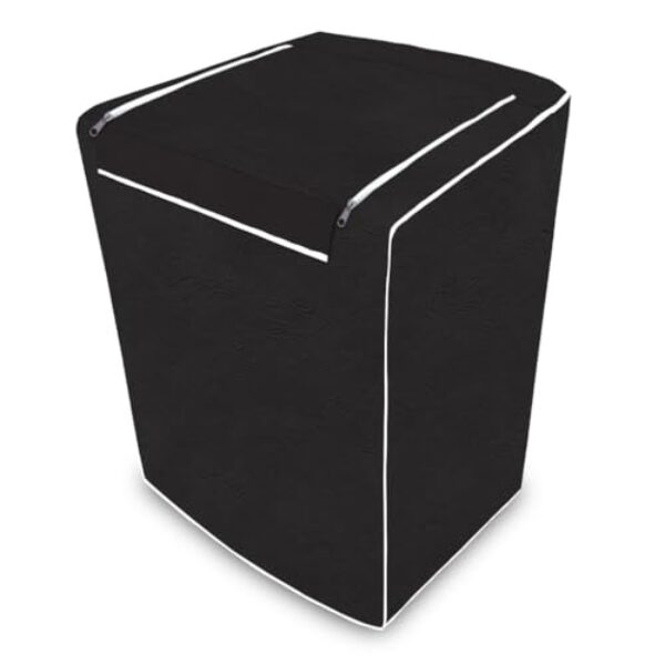 Capa ImpermeáVel Para MáQuina De Lavar Com ZíPer,ProteçãO Total(Tamanho G,Preto Com Ziper)