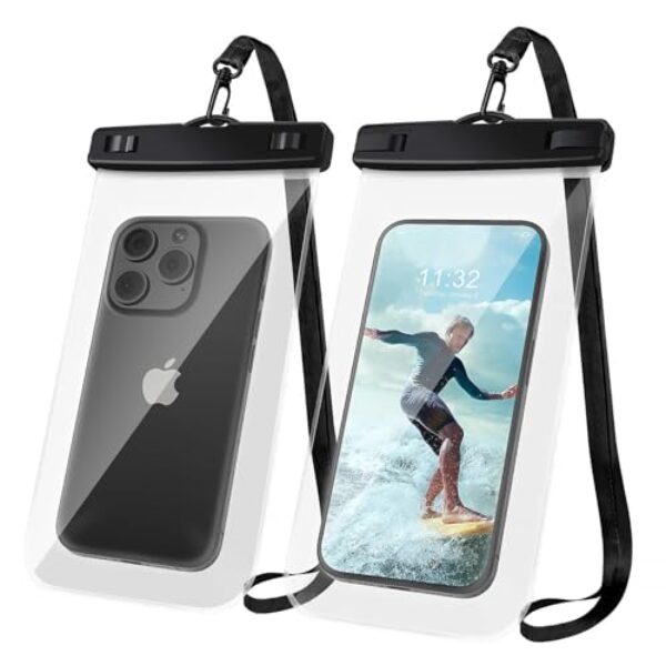 Capa impermeável universal, bolsa de telefone à prova d'água compatível com iPhone 15 14 13 12 Pro Max Plus até 21.1 cm, Cruise Ship Essentials, Beach Cruise Ship Essentials, 1 pacote transparente