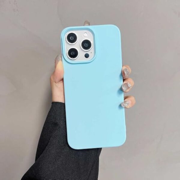 Capa macia de silicone líquido fluorescente para iPhone 16, 15, 14, 13, 12, 11 Pro Max Plus XS XR X, fosca, sem moldura, azul, para iPhone 16Pro Max
