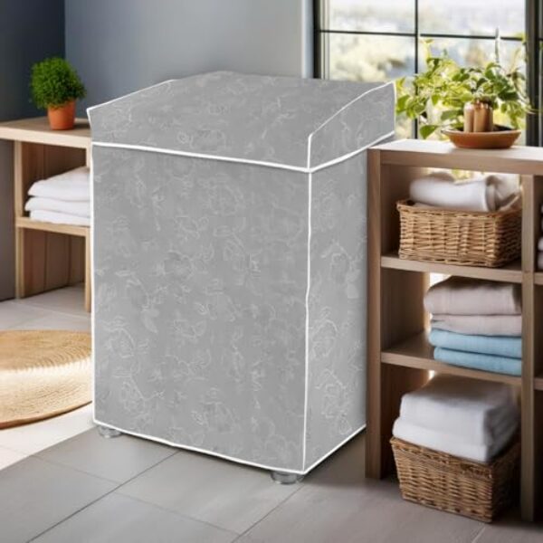 Capa para Máquina de Lavar Impermeável Compatível com Máquinas 7kg a 15kg Reforçada para Todas as Marcas Tamanho 98cm x 61cm x 63cm - Cinza