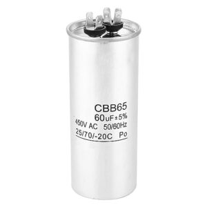 CBB65 Capacitor 60UF 450V Capacitor de partida de motor de folha de alumínio redondo para compressor de ar condicionado equipamento industrial