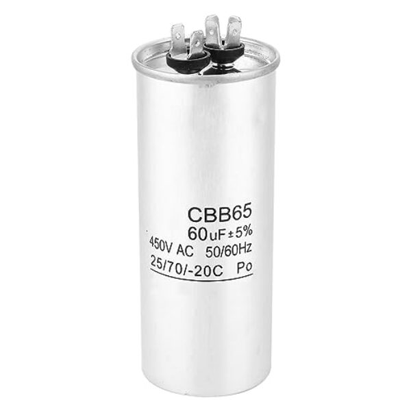 CBB65 Capacitor 60UF 450V Capacitor de partida de motor de folha de alumínio redondo para compressor de ar condicionado equipamento industrial