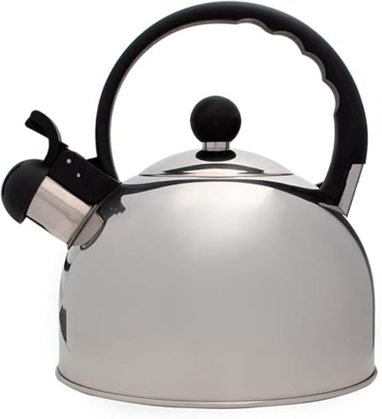 Chaleira Com Apito 2.5 Litros Aço Inox Com Tampa e Alça de Resina para Fogão e Cozinha Moderna