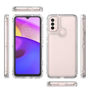 Compatível com Motorola Moto E40, capa protetora 3 em 1 antiqueda e absorção de choque compatível com Motorola Moto E20 XT2155 / E30 XT2159-1 XT2159-6 capa transparente