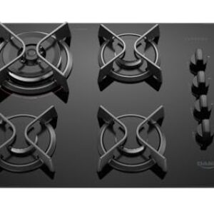 Cooktop 4 Bocas a Gás Dako Supreme com Queimador Tripla Chama e Mesa de Vidro Temperado Preto Bivolt