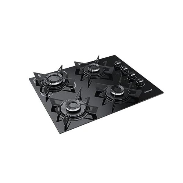 Cooktop 4 Bocas a Gás Itatiaia Electra Glass Mesa de Vidro Acendimento Superautomático Preto Bivolt