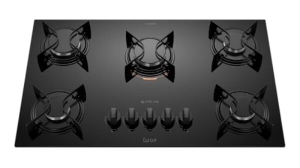 Cooktop 5 Bocas Preto com Mesa de Vidro Atlas U Top Bivolt