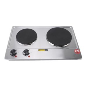 Diydeg Cooktop Elétrico, Fogão Elétrico de Queimador Duplo de 1500 W e 1000 W Com Controle Preciso de Temperatura, Placa de Aquecimento Elétrica de Bancada de Aquecimento Eficiente