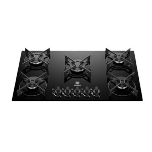 Electrolux Cooktop 5 Bocas a Gás Electrolux Mesa de Vidro Efficient Grade de Aço Fosco (KE5GR) Bivolt