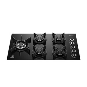 Electrolux Cooktop 5 Bocas a Gás Electrolux Mesa Vidro Expert ChamaPrecisa e Grade Ferro Fundido (KE5GW) Bivolt