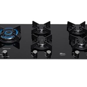 FISCHER COOKTOP GÁS 5 BOCAS TC INFINITY DUO BLAZE MESA VIDRO BLACK BIVOLT 31800-82260