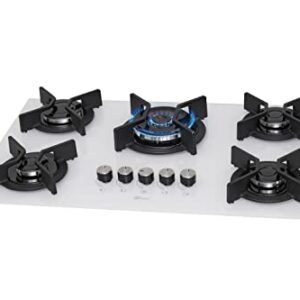 FISCHER COOKTOP GÁS 5 BOCAS TC INFINITY MESA VIDRO BRANCO BIVOLT 26298-62470
