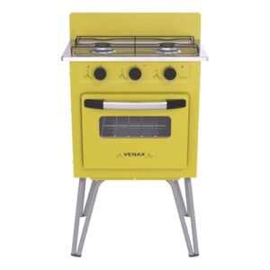 Fogao 2 Bocas Venax Gemini Vetro Amarelo Gas Glp