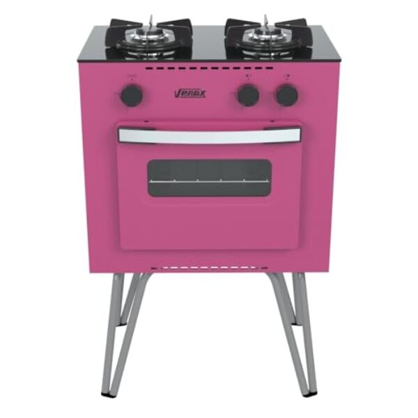 Fogao 2 Bocas Venax Mini Cook Pink Gas GLP