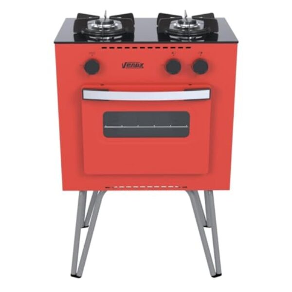 Fogao 2 Bocas Venax Mini Cook Vermelho Gas Glp