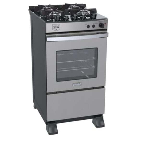 Fogao 4 Bocas Venax Gaudi Vetro Vitreo Inox Gas Glp 127 V