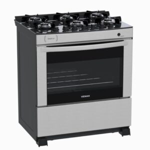 Fogao 6 Bocas Venax Delplus Vitreo Bl Inox Gas Glp