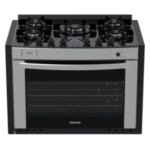 Fogao A Gas De Embutir Gaudi Prisma Vitreo Bl 5q Inox Gas Glp