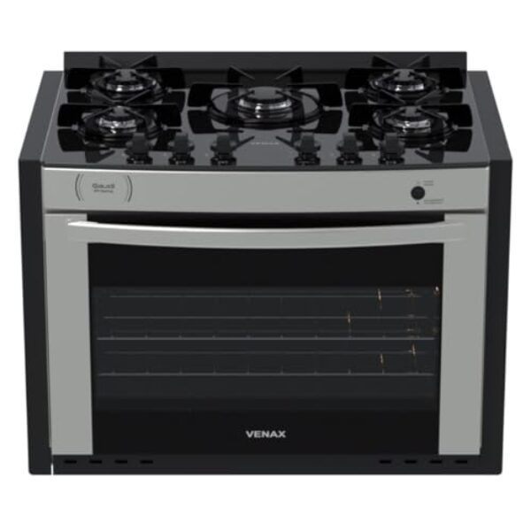 Fogao A Gas De Embutir Gaudi Prisma Vitreo Bl 5q Inox Gas Glp