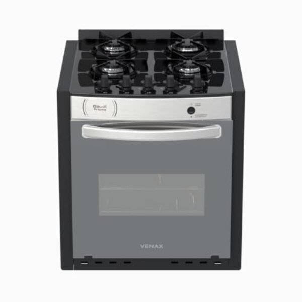 Fogao A Gas De Embutir Gaudi Prisma Vitreo El 4q Inox Gas Glp