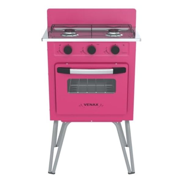 Fogao a Gas Gemini 2 Q Vetro Pink Gás Glp