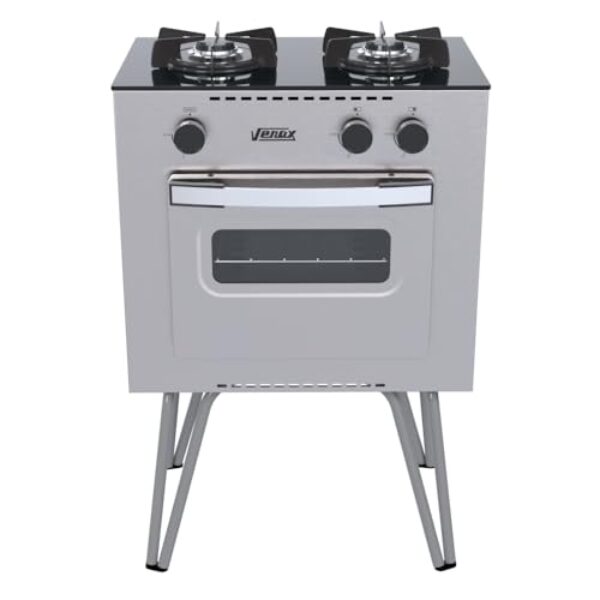 FOGAO A GAS MINI COOK 2 Q INOX GAS GLP