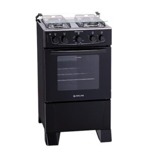 Fogão 4 bocas Atlas Mônaco Plus Preto com Acendimento Automático e Mesa Inox