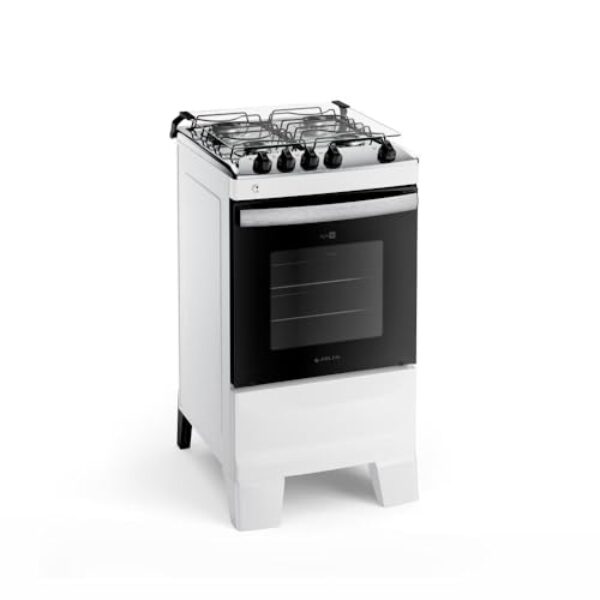 Fogão 4 Bocas Branco com Mesa Inox Atlas Agile Up Bivolt