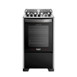 Fogão 4 Bocas Dako Magister Grill Preto com Mesa Inox Bivolt - Preto