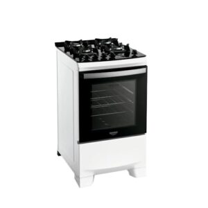 Fogão 4 bocas Dako Supreme Glass Branco Mesa de Vidro