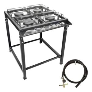 Fogão 4 Bocas Grande Industrial Ferro Fundido Alta Pressão