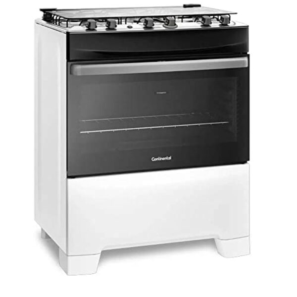 Fogão 5 Bocas Mesa de Inox Branco Continental FC5IB