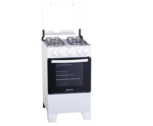 Fogão Atlas 4 Bocas Mesa de Inox Coliseum Plus Branco