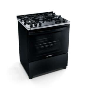 Fogão Brastemp 5 Bocas Preto Com Mesa de Vidro e Turbo Chama - BFS5VCE BIVOLT